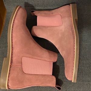 Blush Suede Chelsea Boots (LIKE NEW)